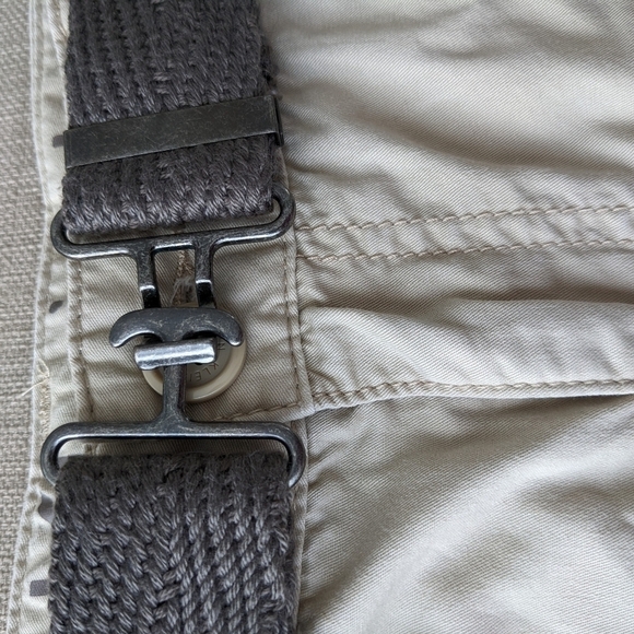 CALVIN Klein cotton safari belted shorts with pockets beige tan color size 10 B1 - Picture 3 of 9